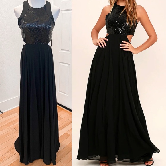 Lulus Dresses & Skirts - NWOT Nothin' But Love Black Sequin Maxi Dress